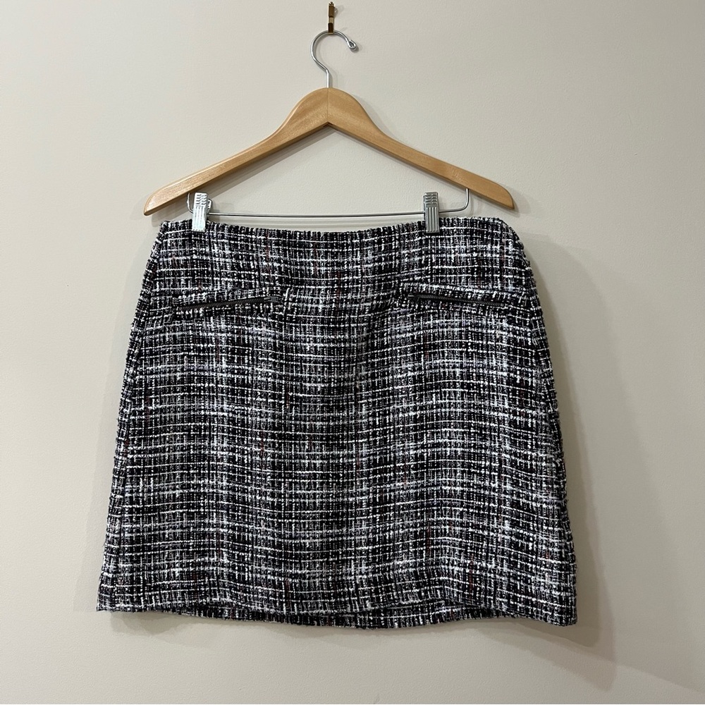Loft Outlet Burgundy Tweed Mini Skirt Size 12P